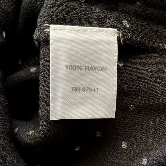 J Jill Size S Button Front Black White Confetti Print Blouse Long Sleeved - Picture 5 of 6